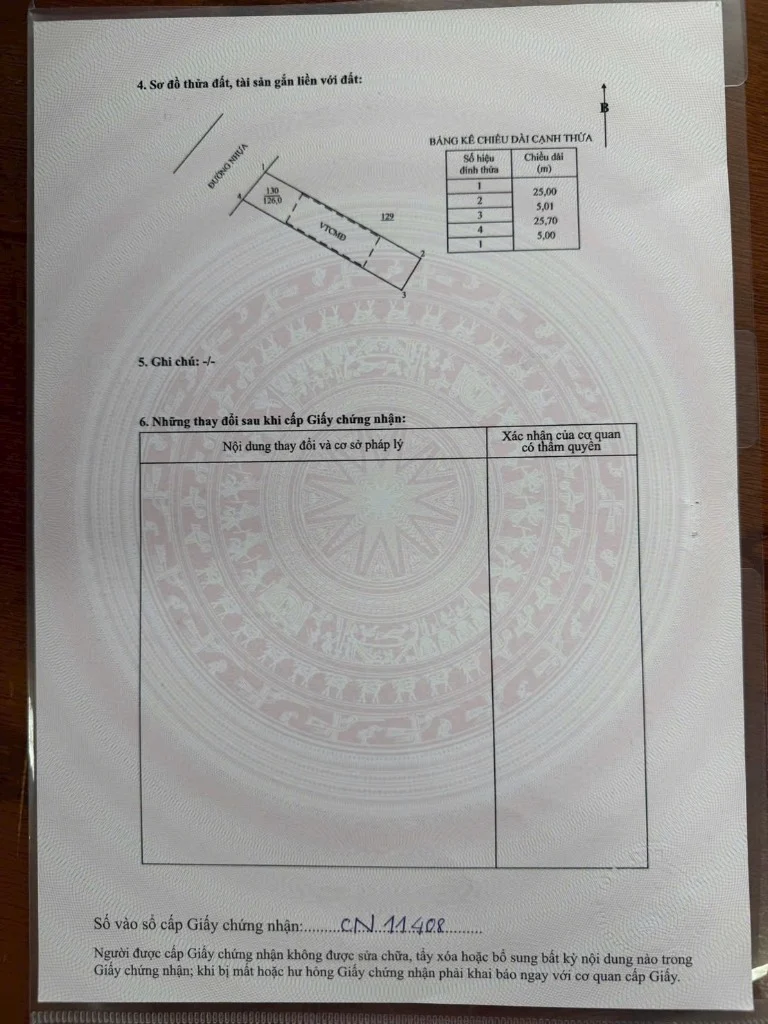 Bán đất đường Tạ Văn Sáu, Thị Trấn Đất Đỏ, diện tích 126m2 có 60m Hoatdongokvip ưu đãi hấp dẫn, giá 1,75 tỷ