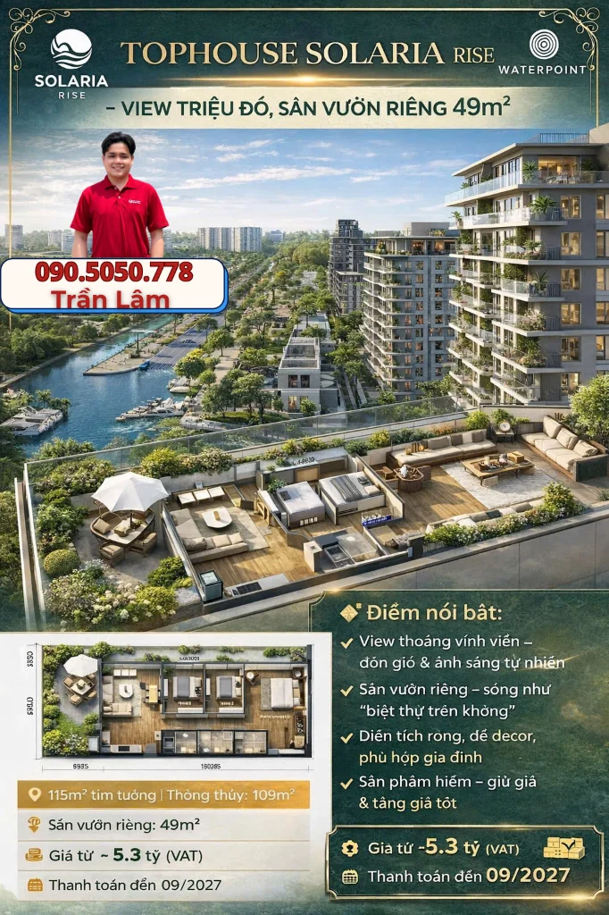 Bán căn hộ Khu đô thị Waterpoint, sân vườn riêng, những siêu phẩm gây sốt, nhà phố trên không