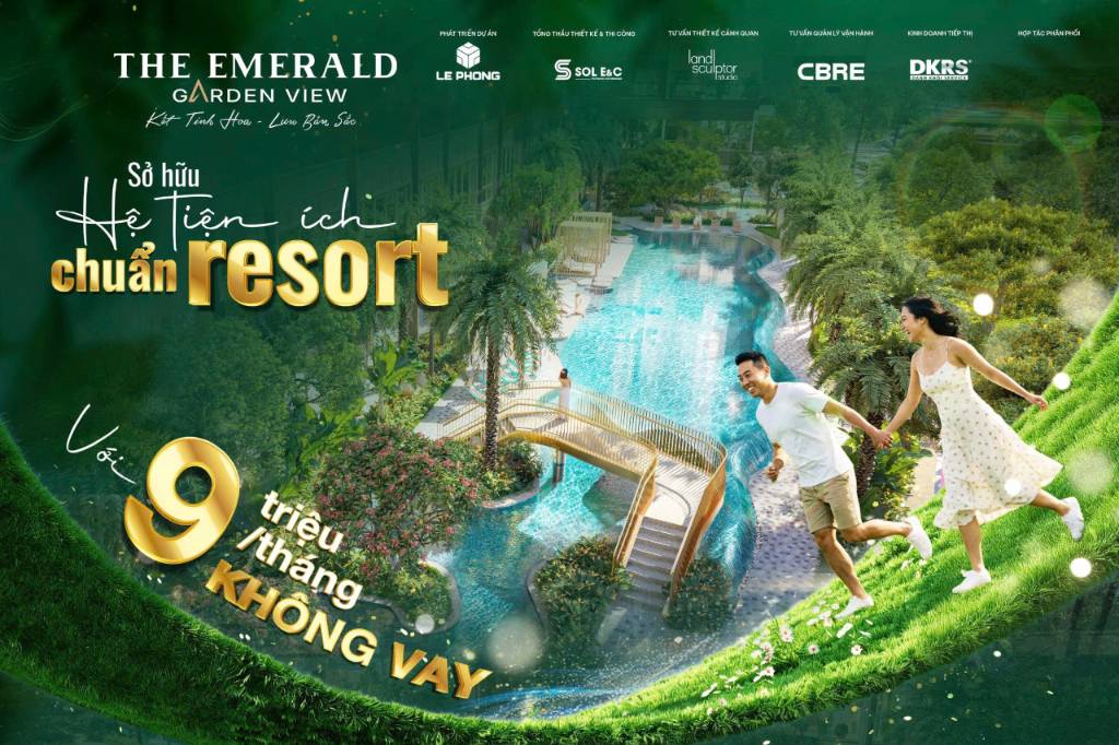 Bán căn hộ 1PN The Emerald Garden View, Lái Thiêu, Bình Dương, dt 54m², giá 1,89 tỷ