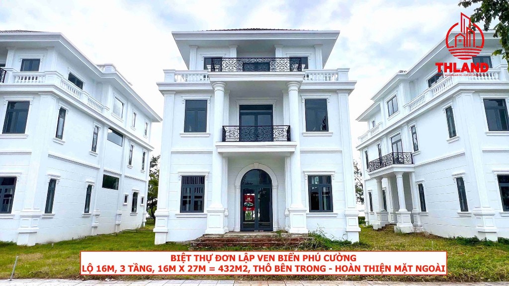 BÁN BIỆT THỰ ĐƠN LẬP ĐẢO PHÚ GIA PHÚ CƯỜNG, VIEW BIỂN VÀ CÔNG VIÊN, LỘ 16M, 16X27M 3 TẦNG, THÔ TRONG