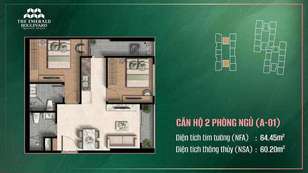 Bán căn hộ The Emerald Boulevard, căn hộ hạng sang chuẩn sống xanh, mặt tiền đại lộ Bình Dương