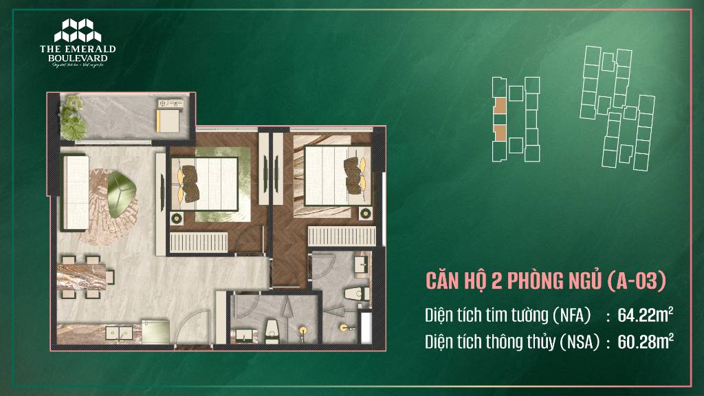 Bán căn hộ The Emerald Boulevard, căn hộ hạng sang chuẩn sống xanh, mặt tiền đại lộ Bình Dương