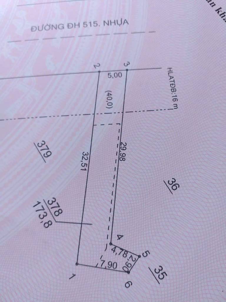 Chính chủ bán đất mặt tiền DH515 Phước Hòa, 173,8m² có 100m² Hoatdongokvip ưu đãi hấp dẫn, giá 1.1 tỷ