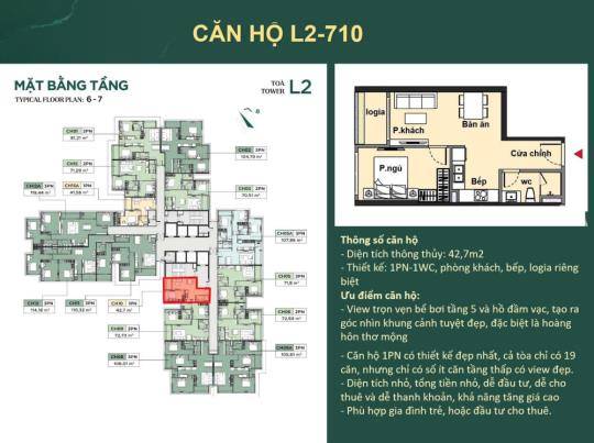 Bán căn hộ 1PN Luxora Vĩnh Yên, Đống Đa, diện tích 42m2 giá 1,992 tỷ