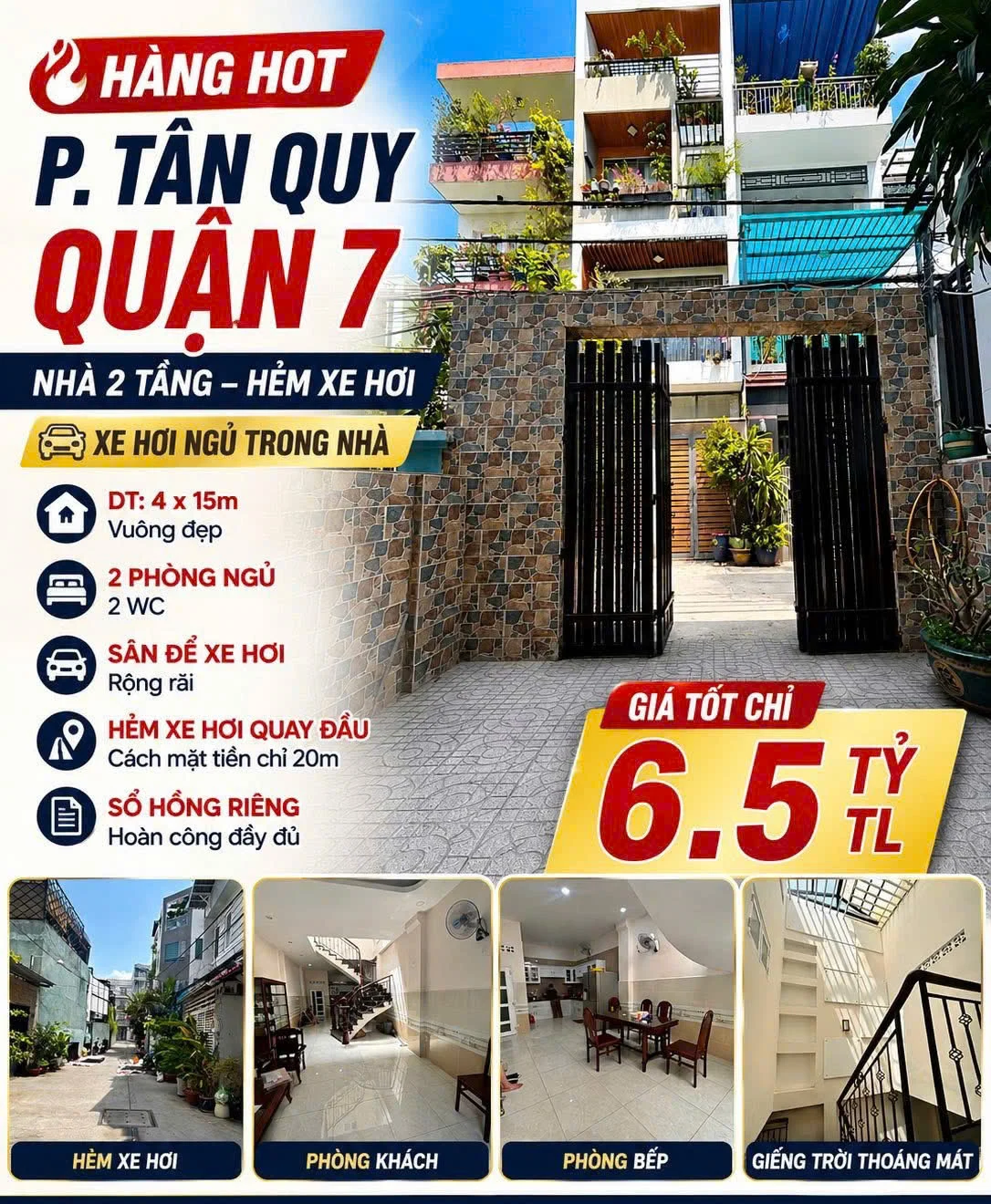 Okevip cá cược WC 2026 ĐƯỜNG SỐ 47, TÂN QUY, NHÀ BÈ, DT 4X15M, HẺM OTO CHỈ 6,5 TỶ