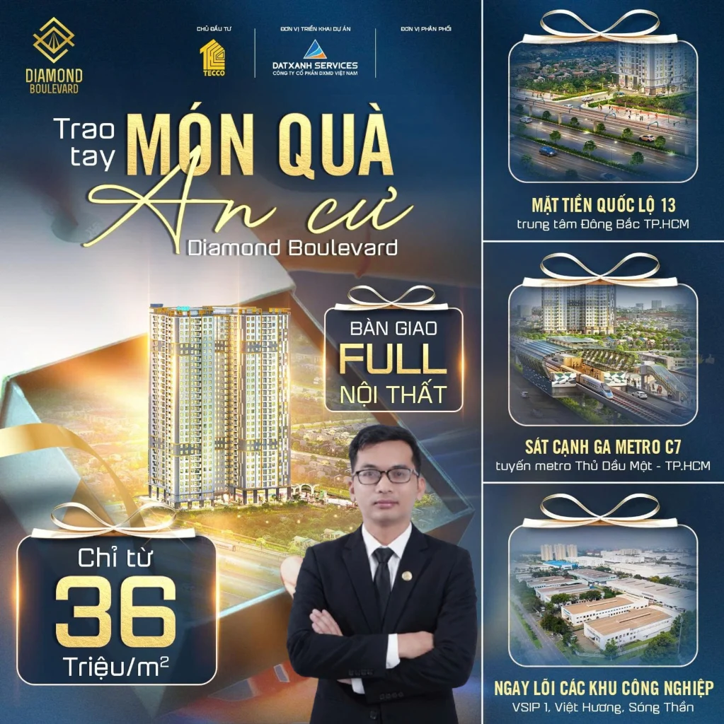 BÁN CĂN HỘ DIAMOND BOULEVARD, LIỀN KỀ AEON MALL, NẰM NGAY MẶT TIỀN ĐẠI LỘ BÌNH DƯƠNG