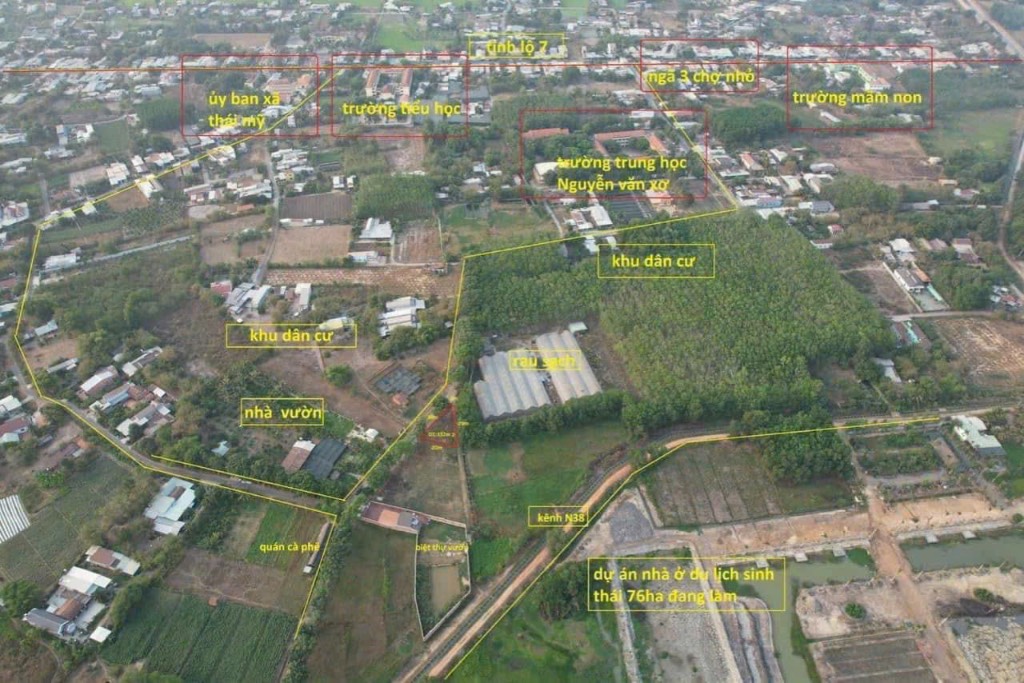 Mặt tiền nhựa đường Nguyễn Văn Xơ ngay trường học cấp 2 và khu sinh thái xã Thái My