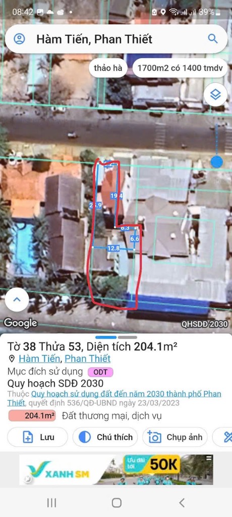 Bán đất mặt tiền Nguyễn Đình Chiểu, Phan Thiết, Bình Thuận, có sẵn 3 nhà cấp 4, giá tốt