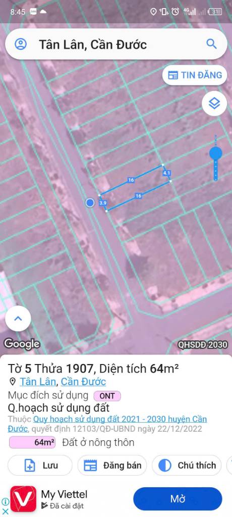 Bán đất nền kdc Tân Lân Residence, 64m2, giá bán lỗ 660 triệu